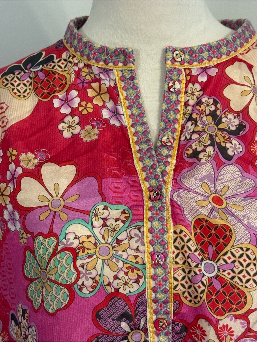 Johnny Was Yama Kels Silk Tunic - Picture 9 of 16
